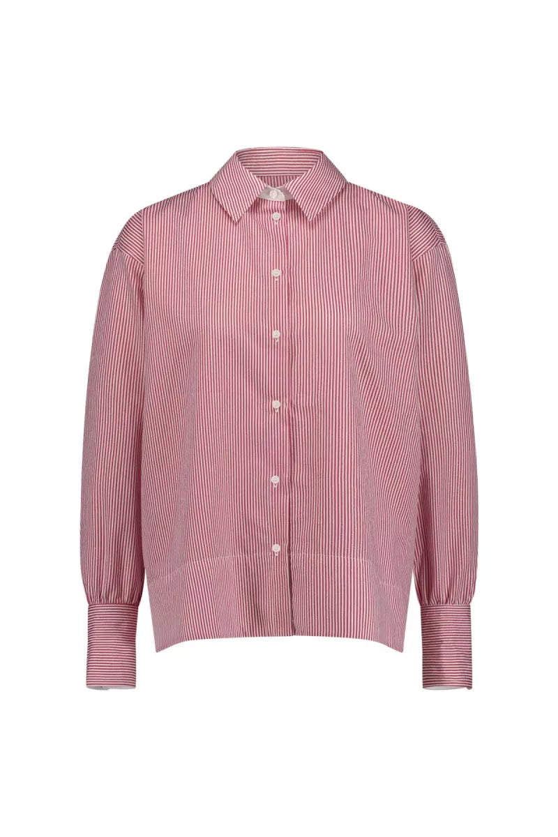 STUDIO ANNELOES Tamar poplin pinstripe blouse