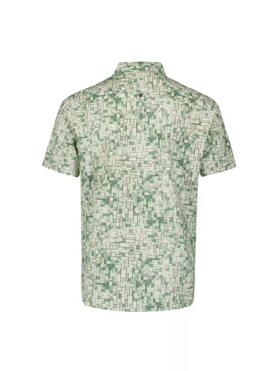 NO EXCESS Shirt Short Sleeve Revers Collar Allover Printed