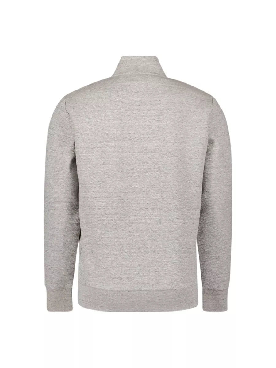 NO EXCESS Full Zip Sweater - Grey Melange
