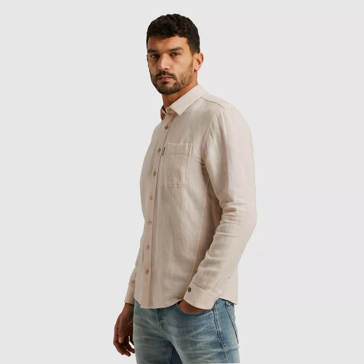CAST IRON Shirt Long Sleeve - Ecru