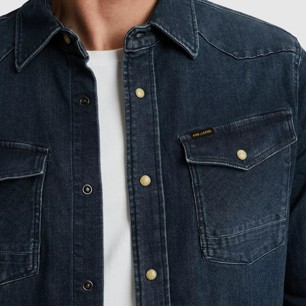 PME-LEGEND Long Sleeve Shirt - Denim Blauw