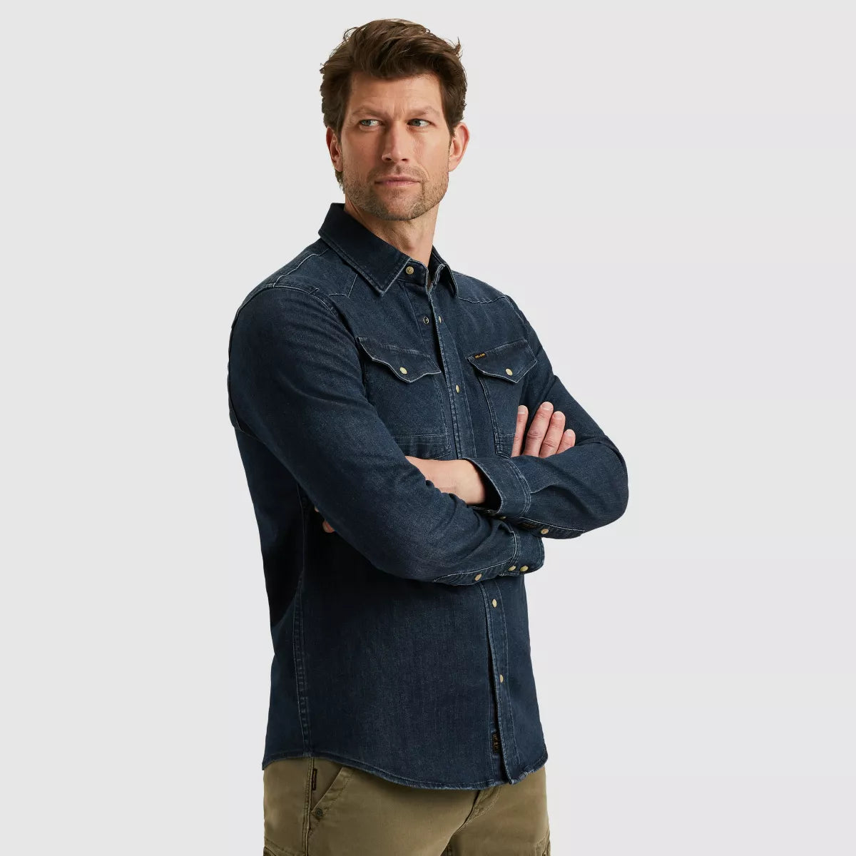 PME-LEGEND Long Sleeve Shirt - Denim Blauw
