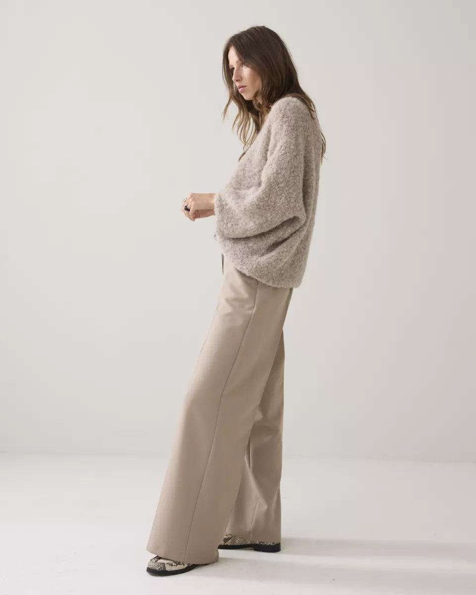 SUMMUM Foam pants met wijde pijp