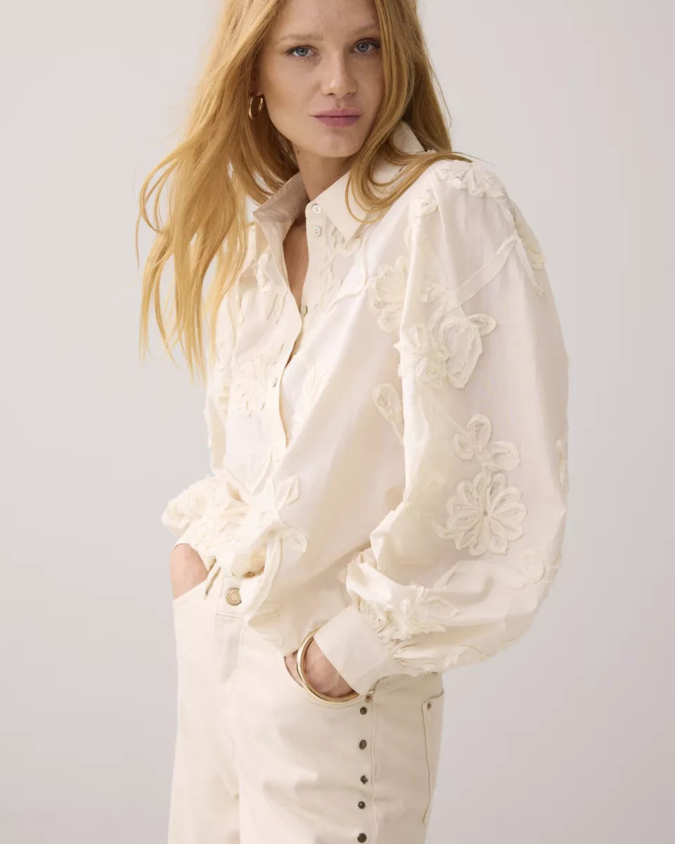SUMMUM Blouse met Flower tape