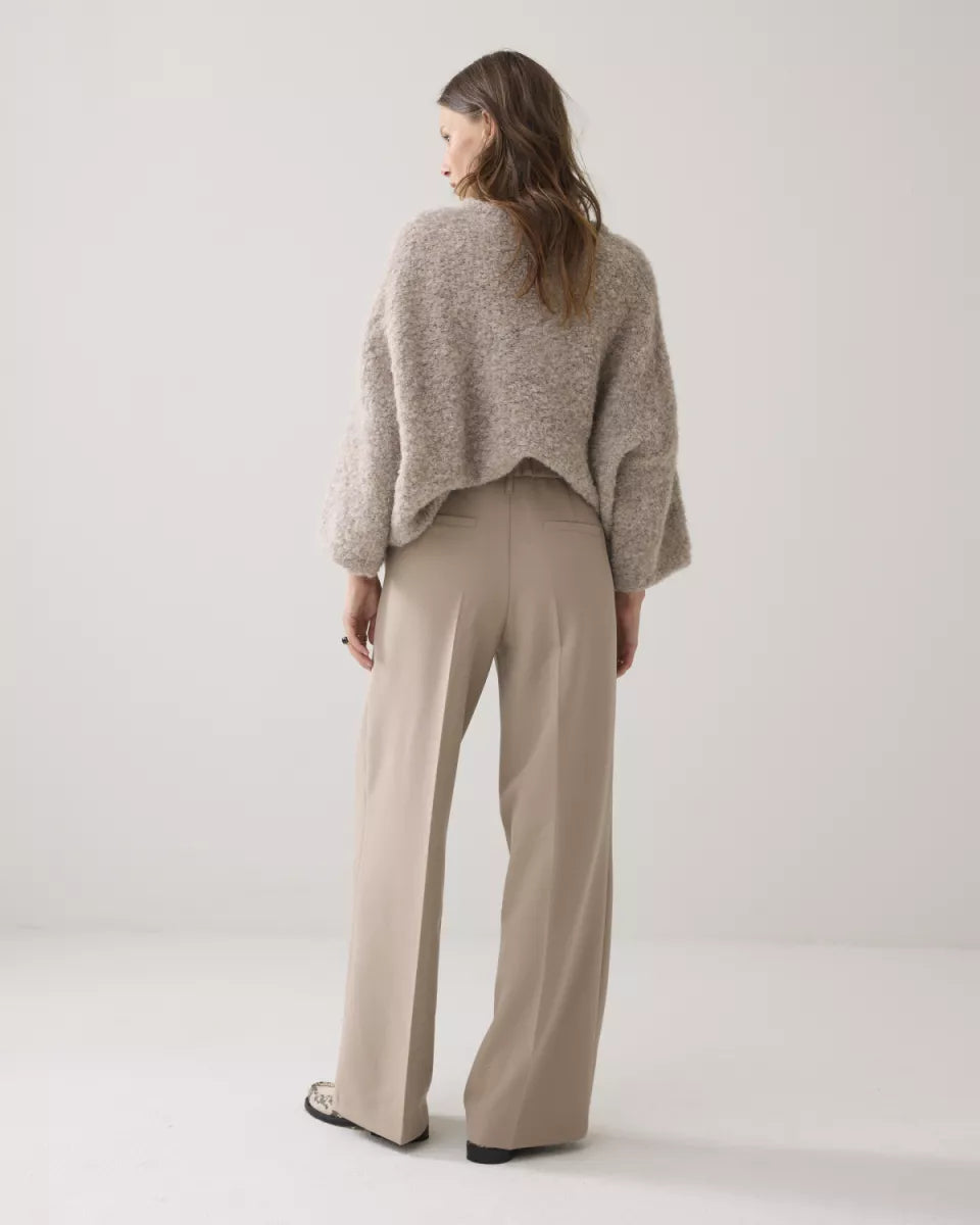 SUMMUM Foam pants met wijde pijp