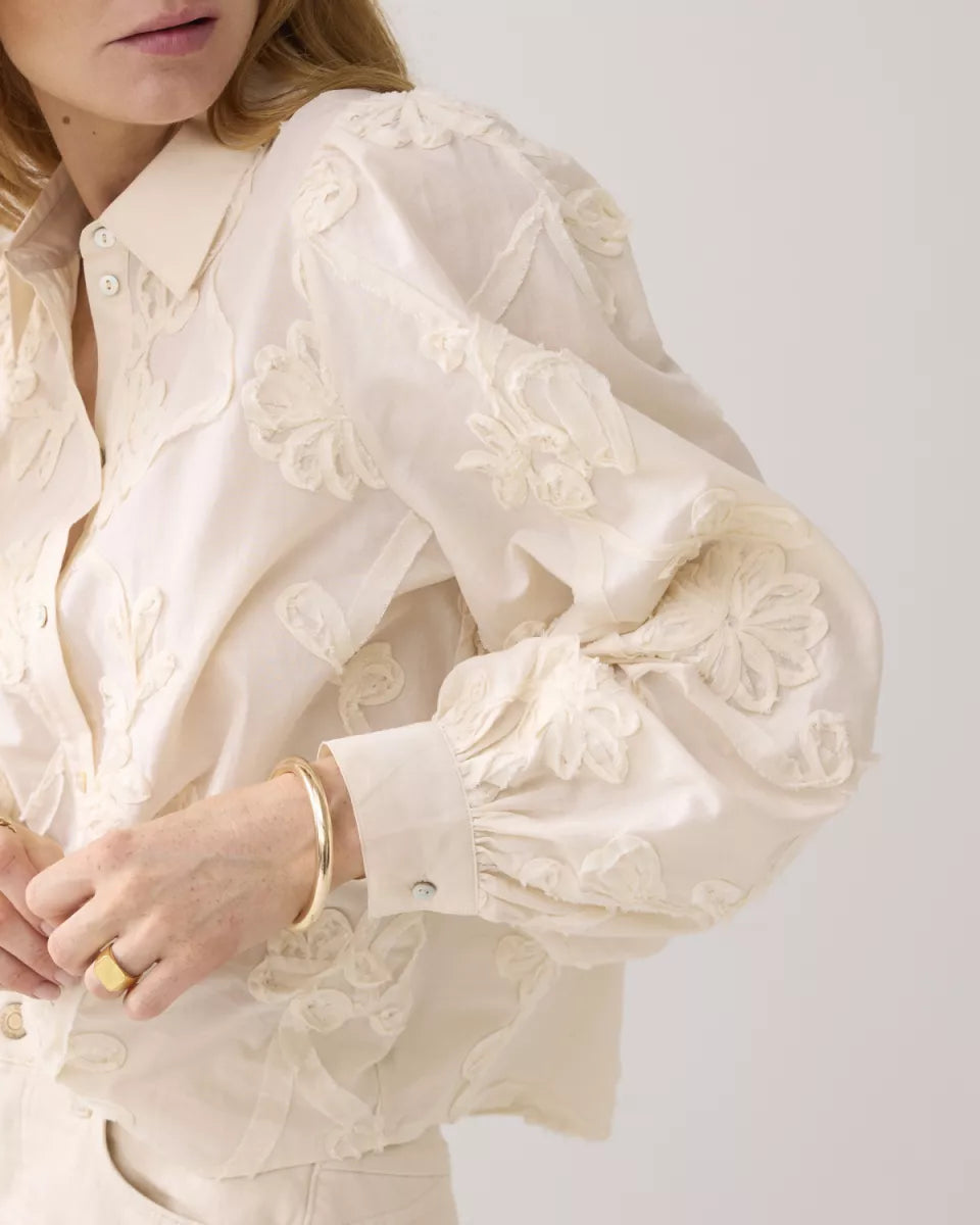 SUMMUM Blouse met Flower tape