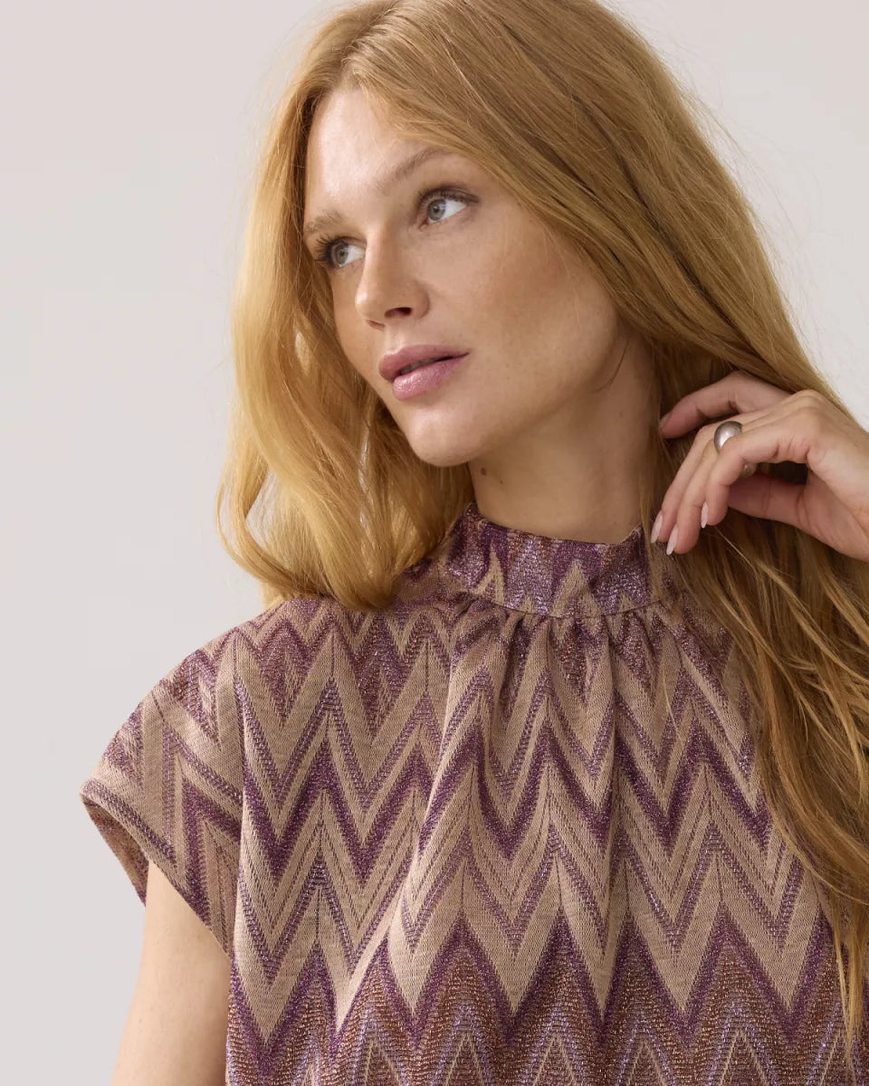 SUMMUM Top Zig Zag Lurex