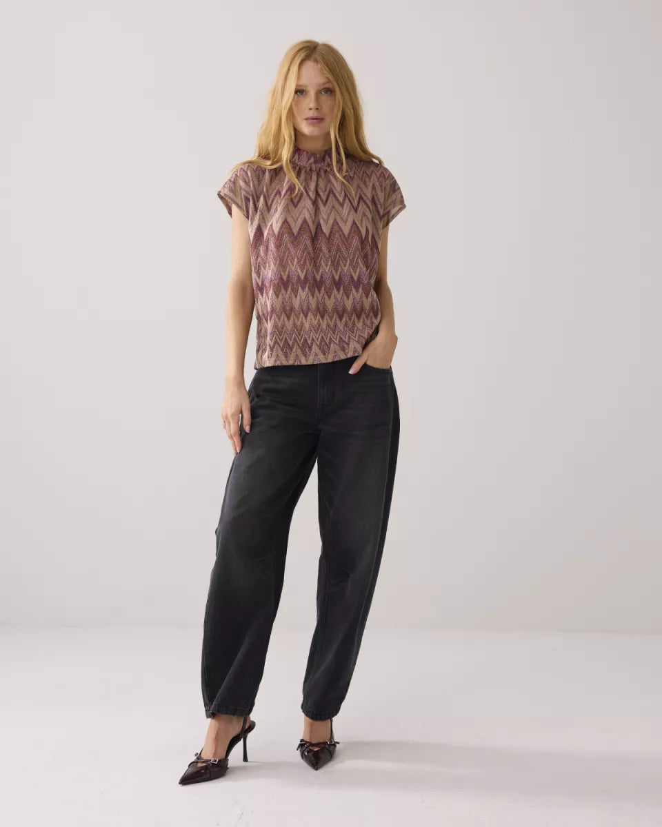 SUMMUM Top Zig Zag Lurex