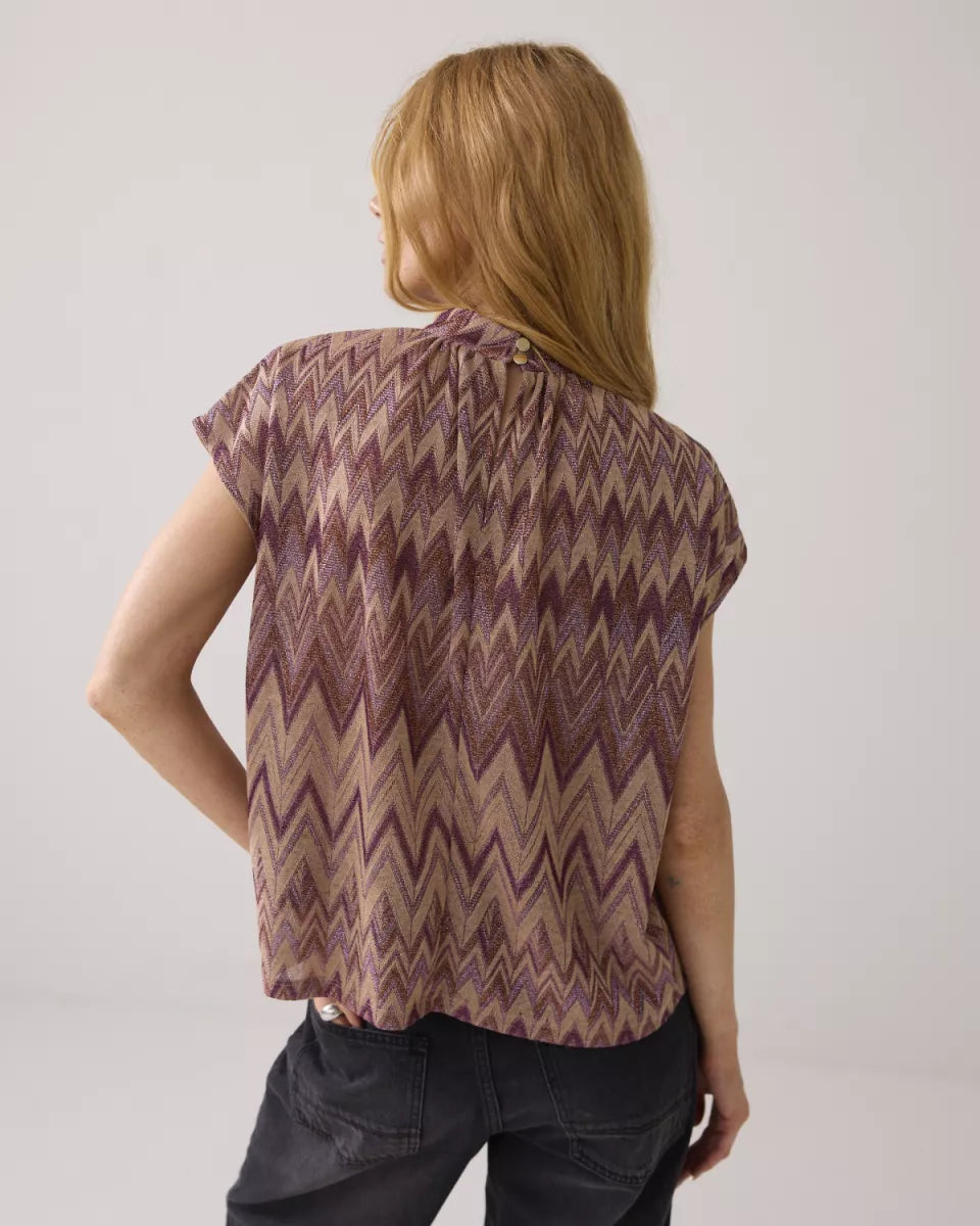 SUMMUM Top Zig Zag Lurex