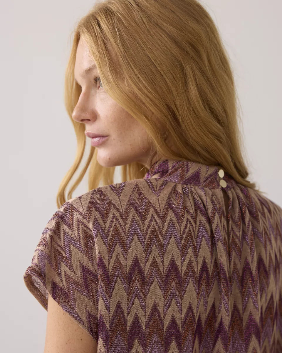 SUMMUM Top Zig Zag Lurex