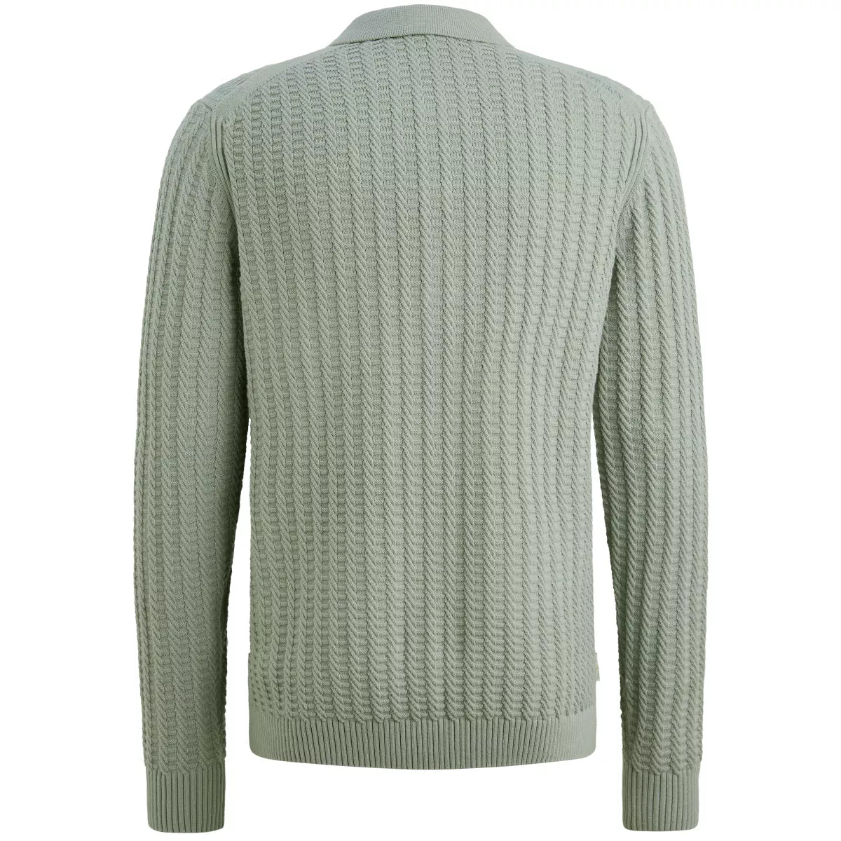 CAST IRON Long Sleeve Polo - Groen