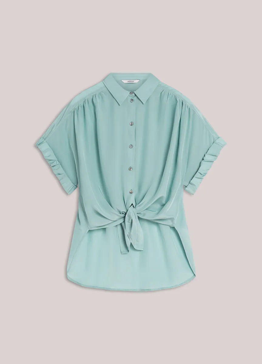 SUMMUM Blouse Short Sleeves Viscose Cotton