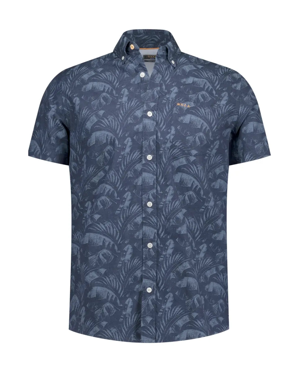 NEW ZEALAND AUCKLAND Shirt Short Sleeves Print - Navy Sky