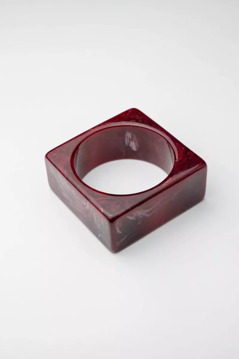 BOW 19 Big XL Square Bracelet - Wine Red