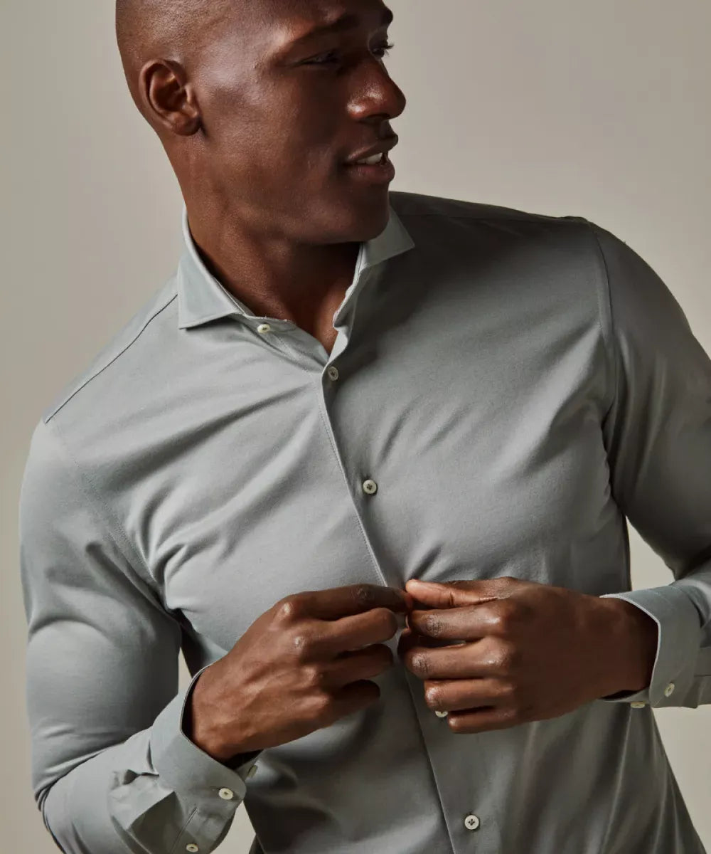 PROFUOMO Shirt Japanese Knitted - Groen