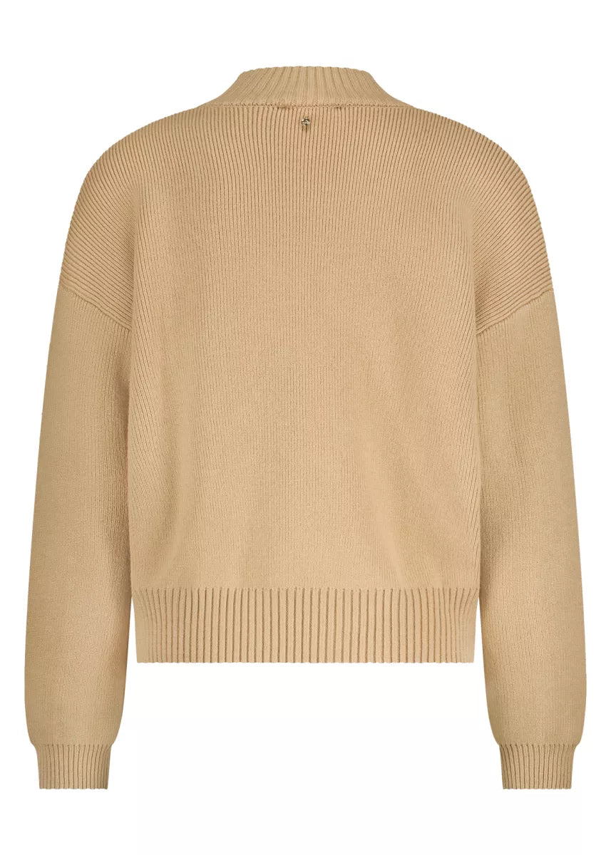 TRAMONTANA Jumper Pearl Detail - Camel