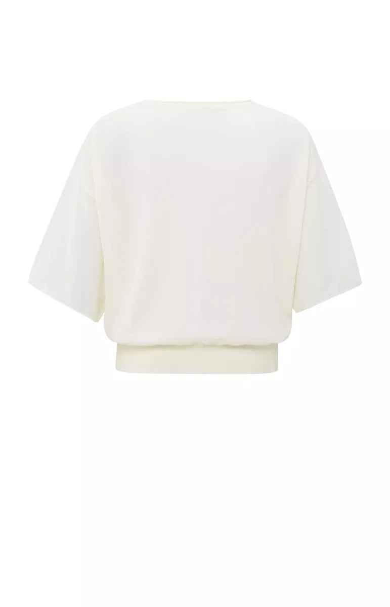 YAYA Sweater With Sheer Sleeves