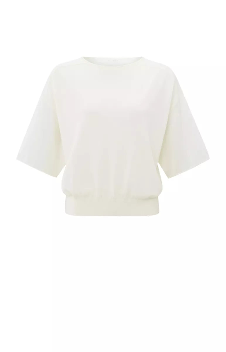 YAYA Sweater With Sheer Sleeves