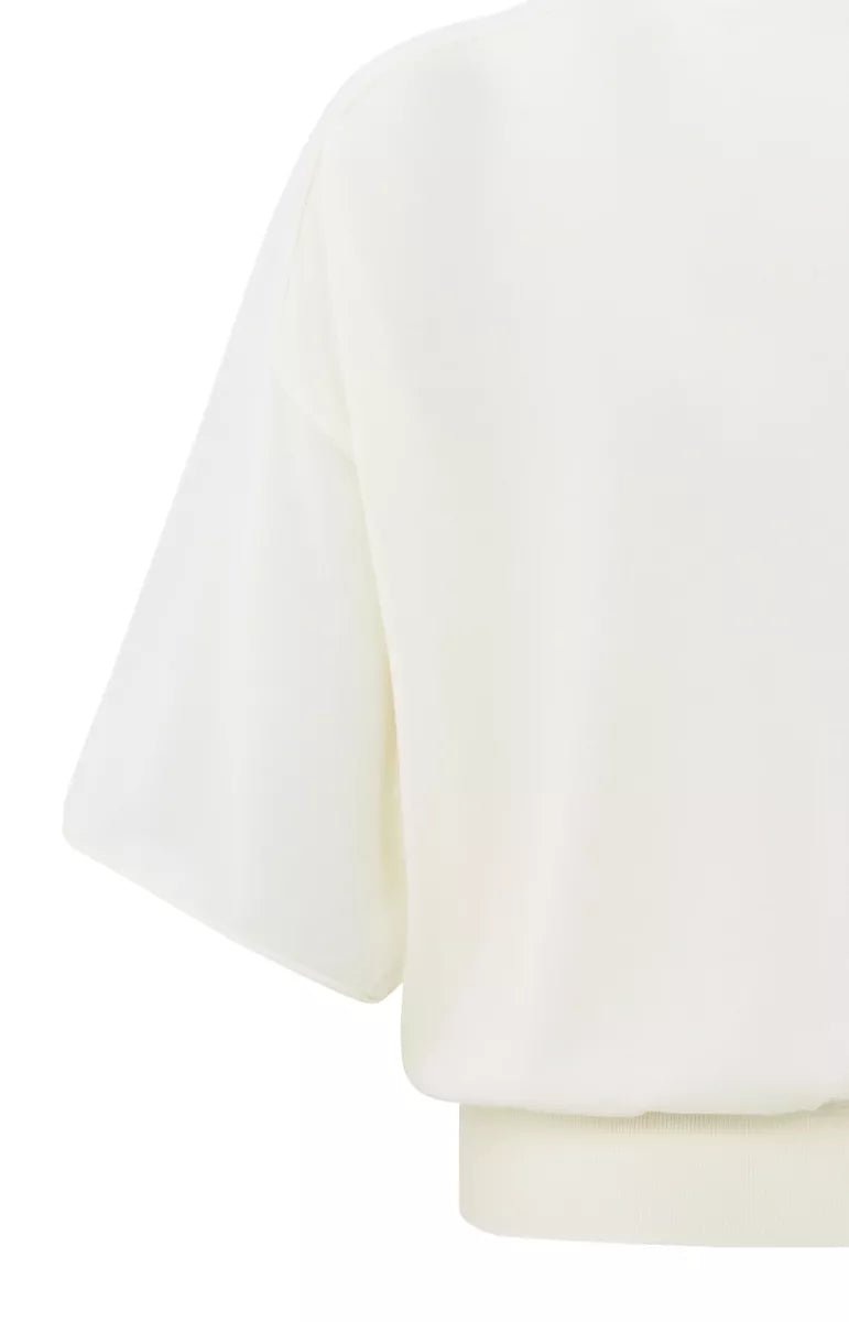 YAYA Sweater With Sheer Sleeves