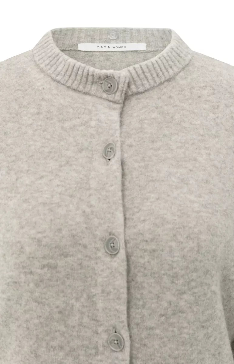YAYA Cardigan with Detachable Collar