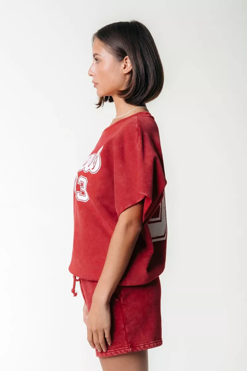 COLORFUL REBEL Uni logo acid wash sweat short