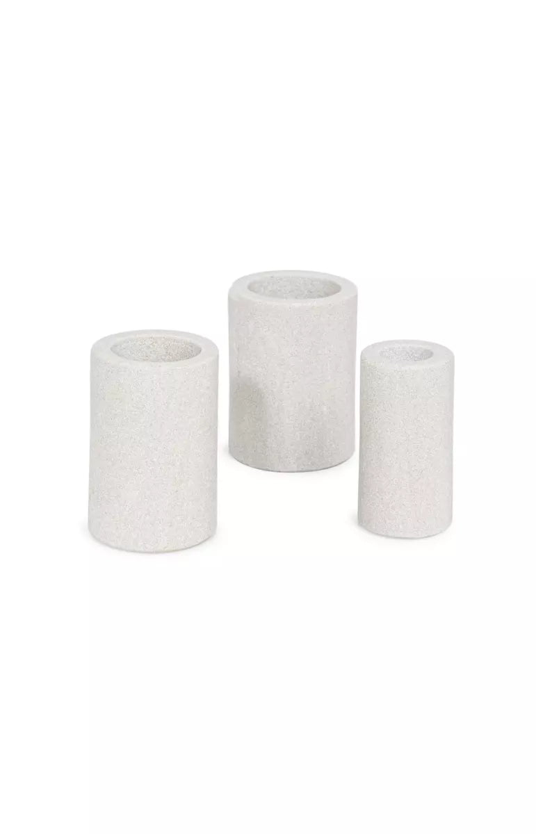 YAYA Cilindervormige Zandsteen Kandelaar - 8x5,2cm