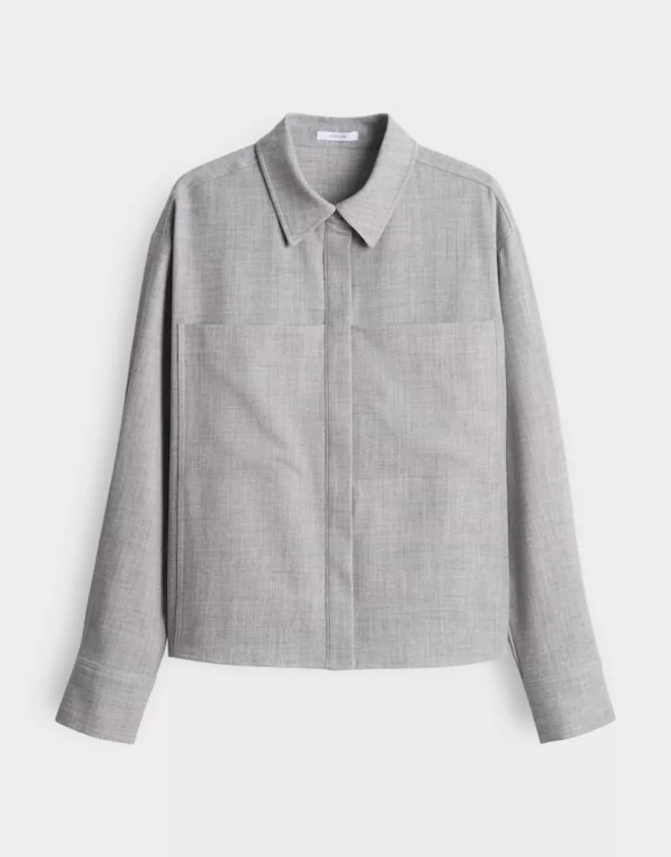 OPUS Blouse Felange - Hazy Fog Melange