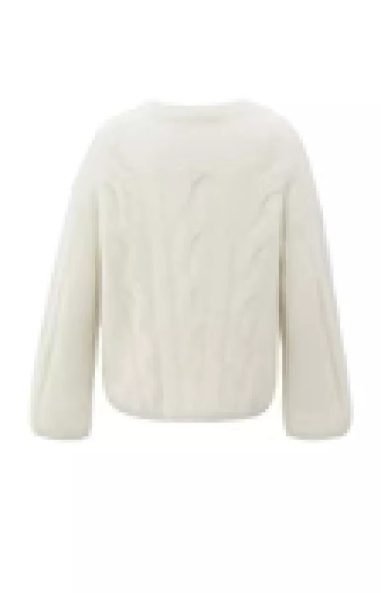 YAYA YAYA Soft cable knit sweater - MELEE GRIJS