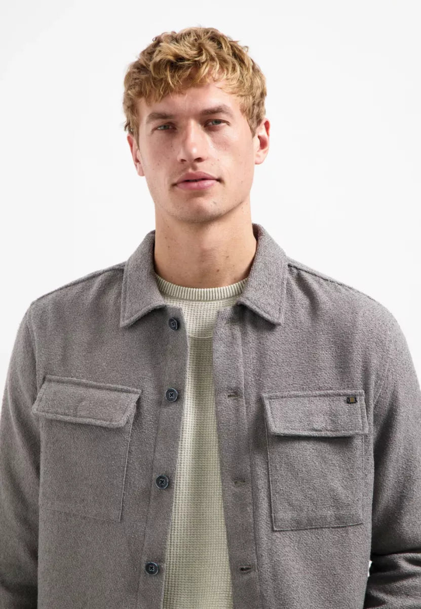 NO EXCESS Button-up overshirt - GREY
