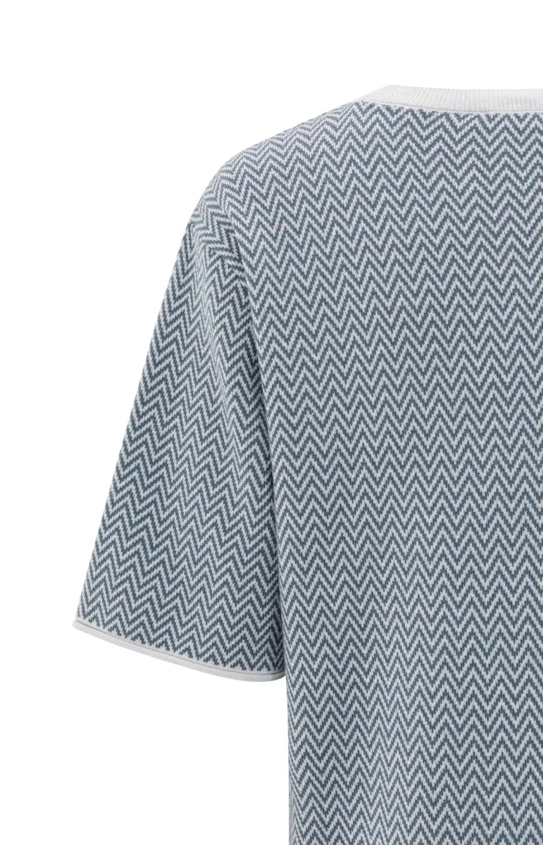 YAYA Jacquard Knitted T-Shirt