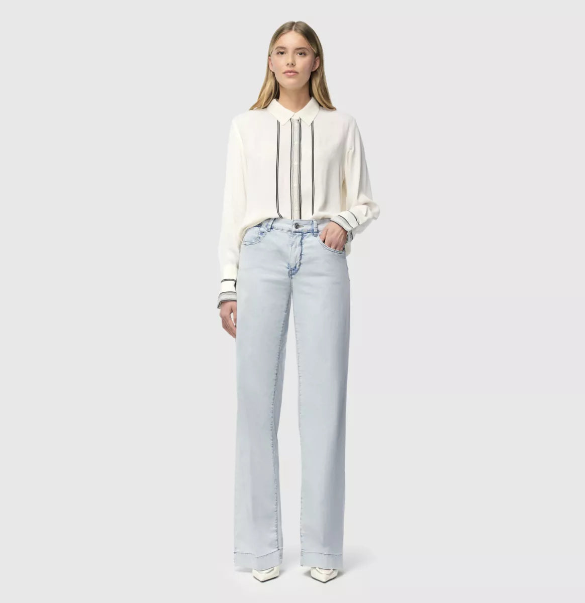 MAC JEANS Rich Palazzo - Bleached Japan Blue