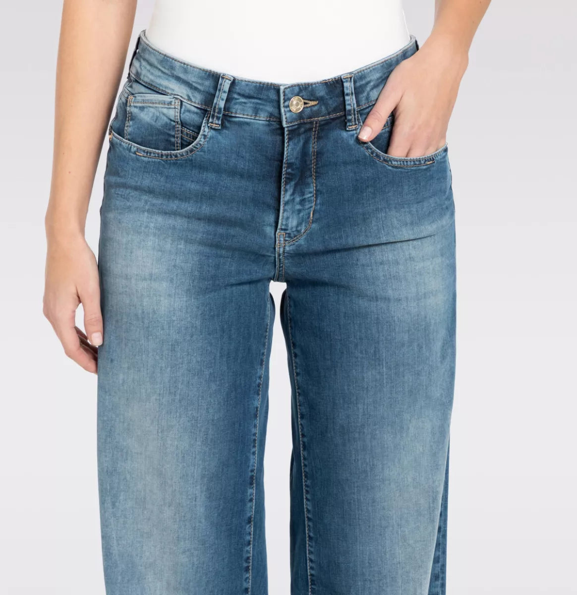 MAC JEANS Rich Palazzo - Navy Heavy Wash