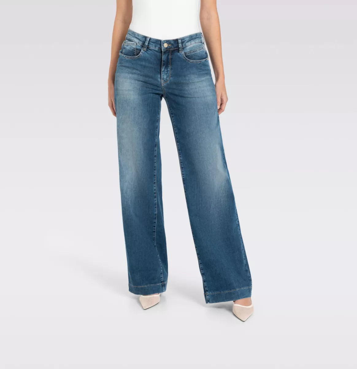 MAC JEANS Rich Palazzo - Navy Heavy Wash