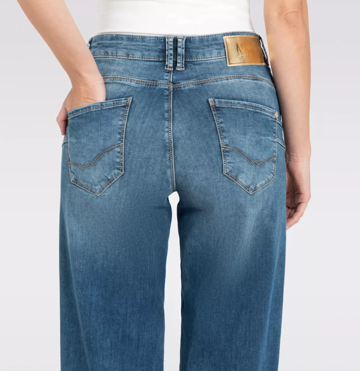 MAC JEANS Rich Palazzo - Navy Heavy Wash