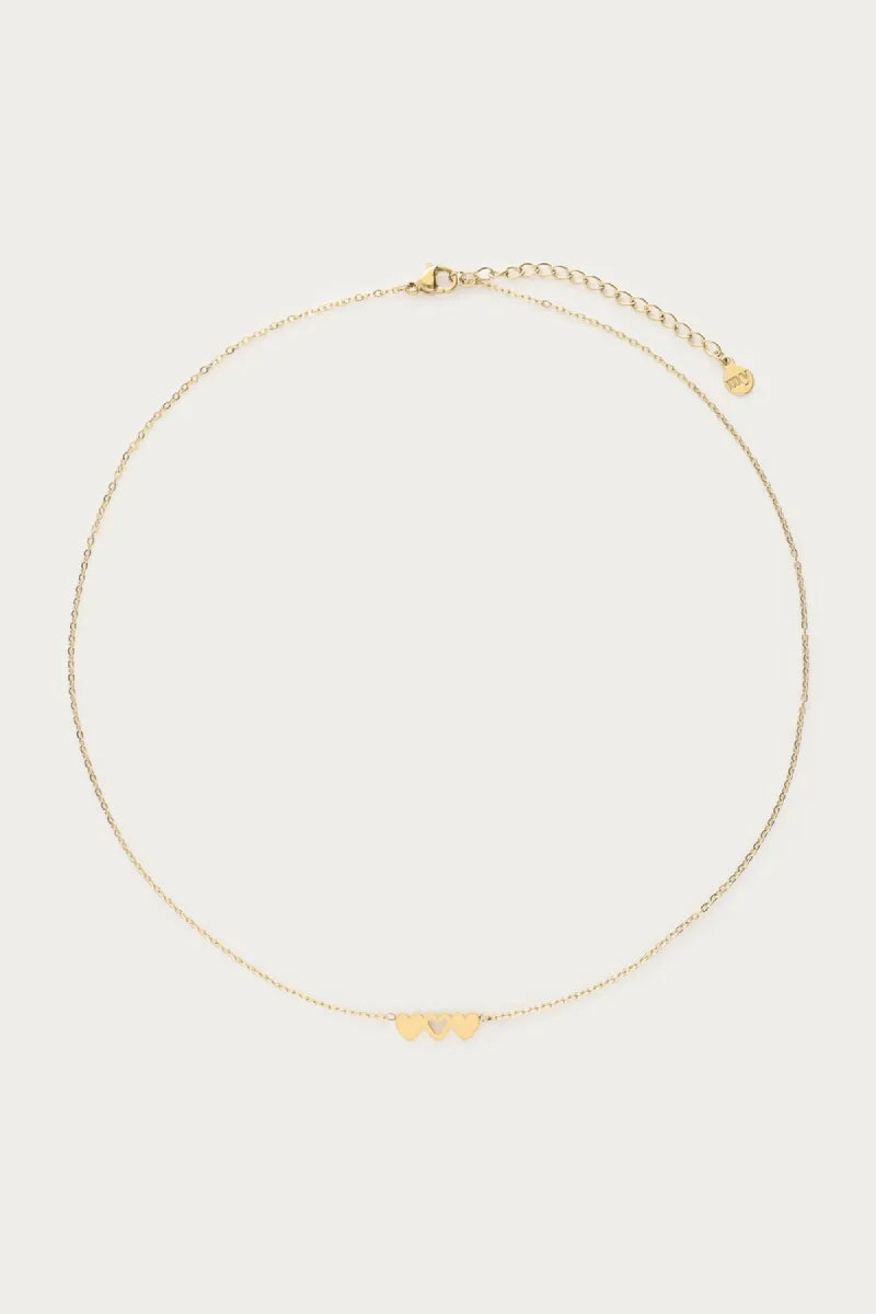 MY JEWELLERY Ketting Set Drie Hartjes - Goud