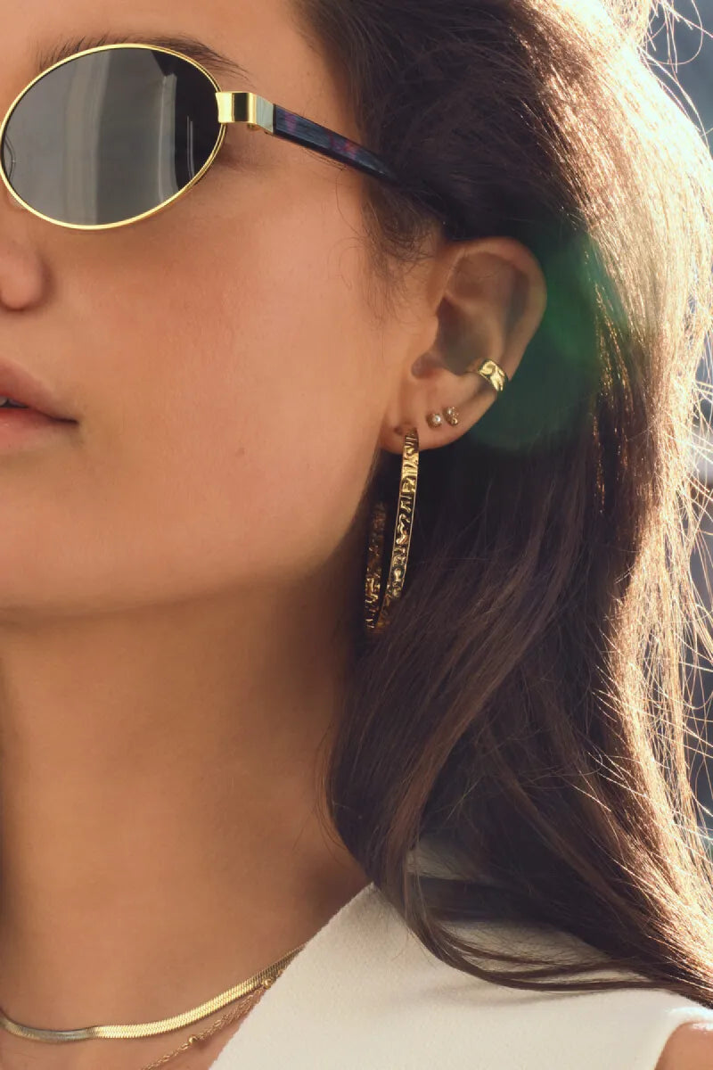 MY JEWELLERY Bold Large "Hammered" Hoop Earrings