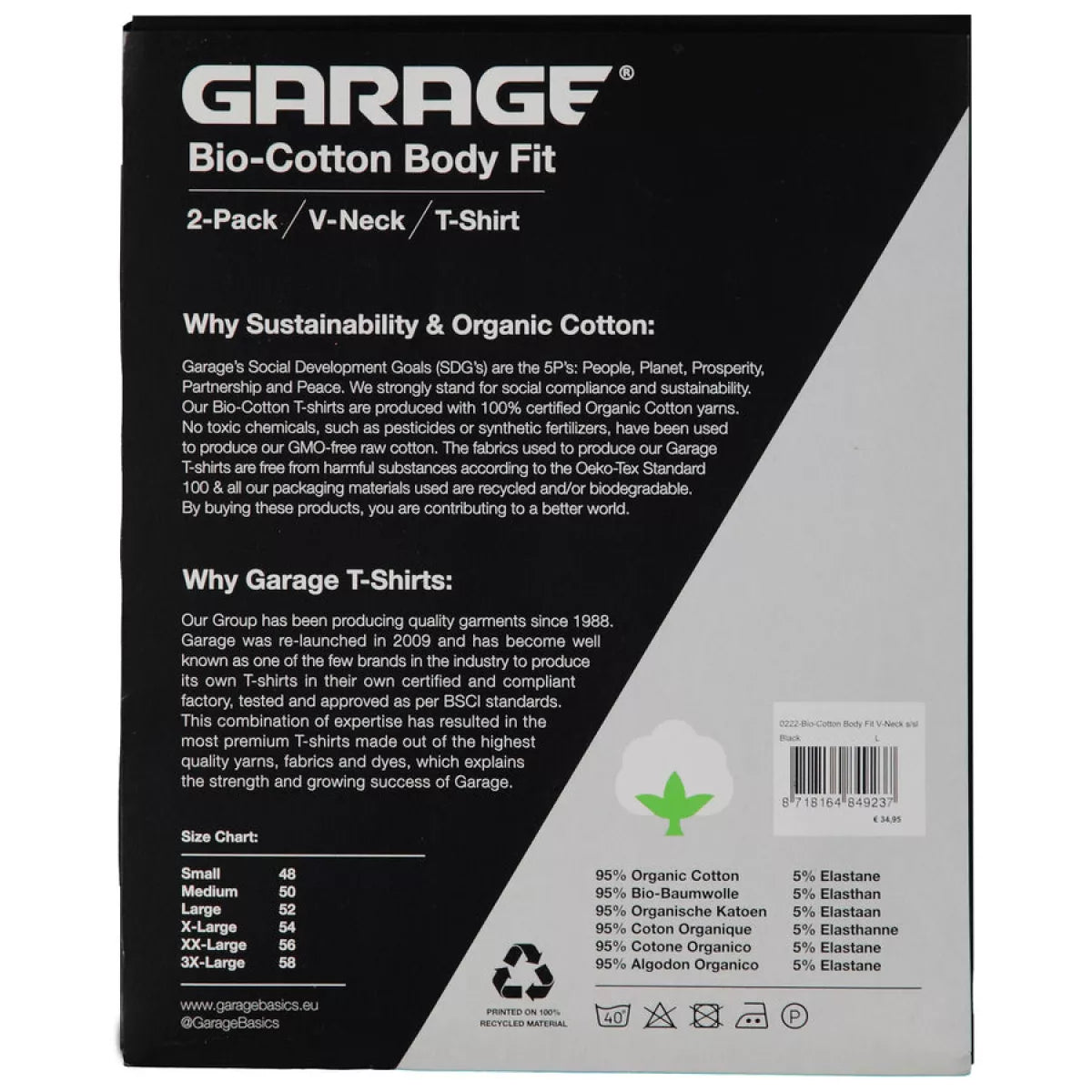 GARAGE GARAGE Bodyfit | 2Pack VNeck-Zwart