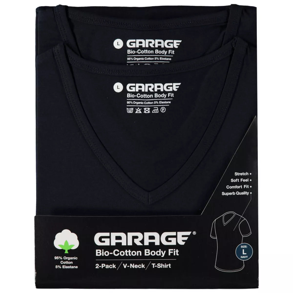 GARAGE GARAGE Bodyfit | 2Pack VNeck-Navy