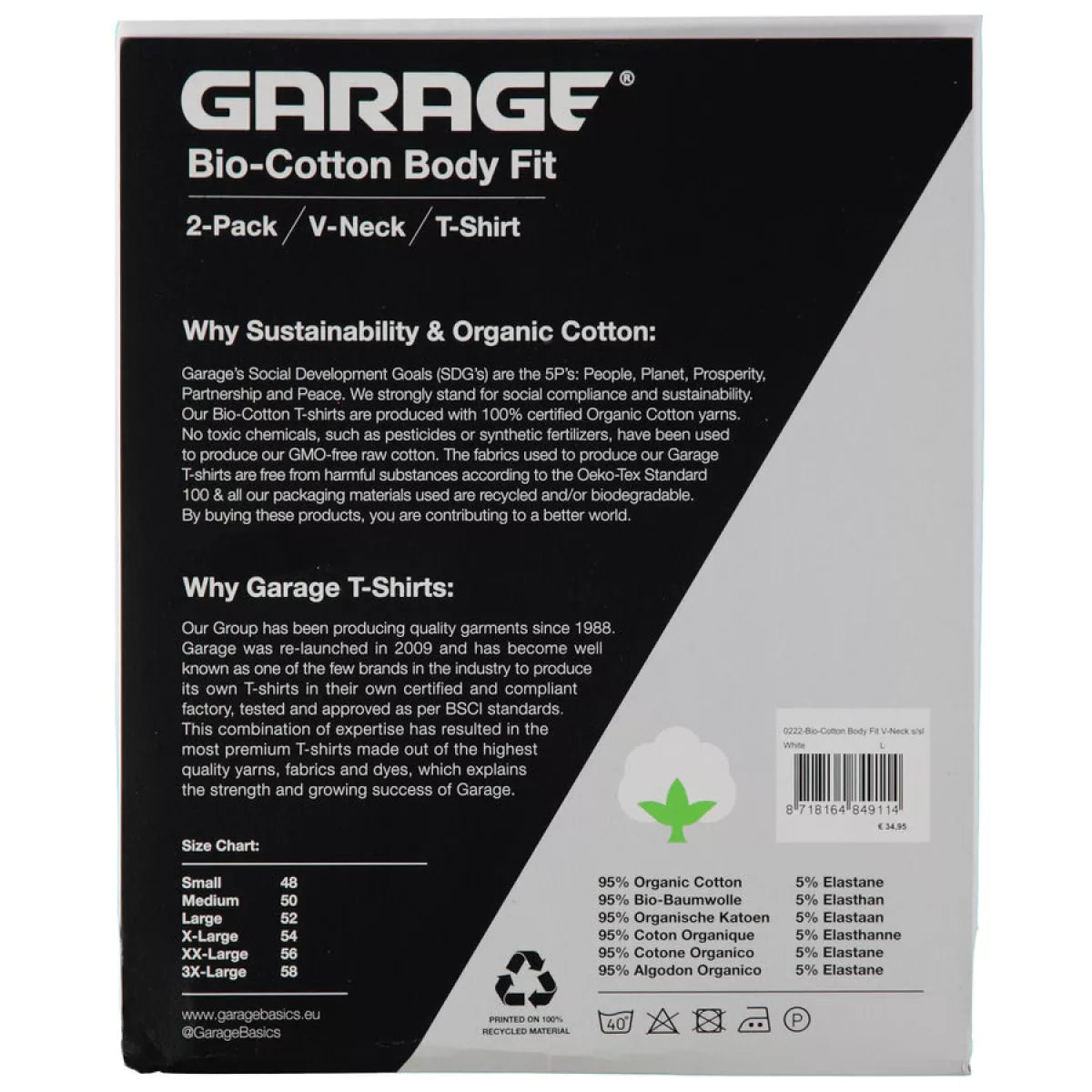 GARAGE GARAGE Bodyfit | 2Pack VNeck-Wit