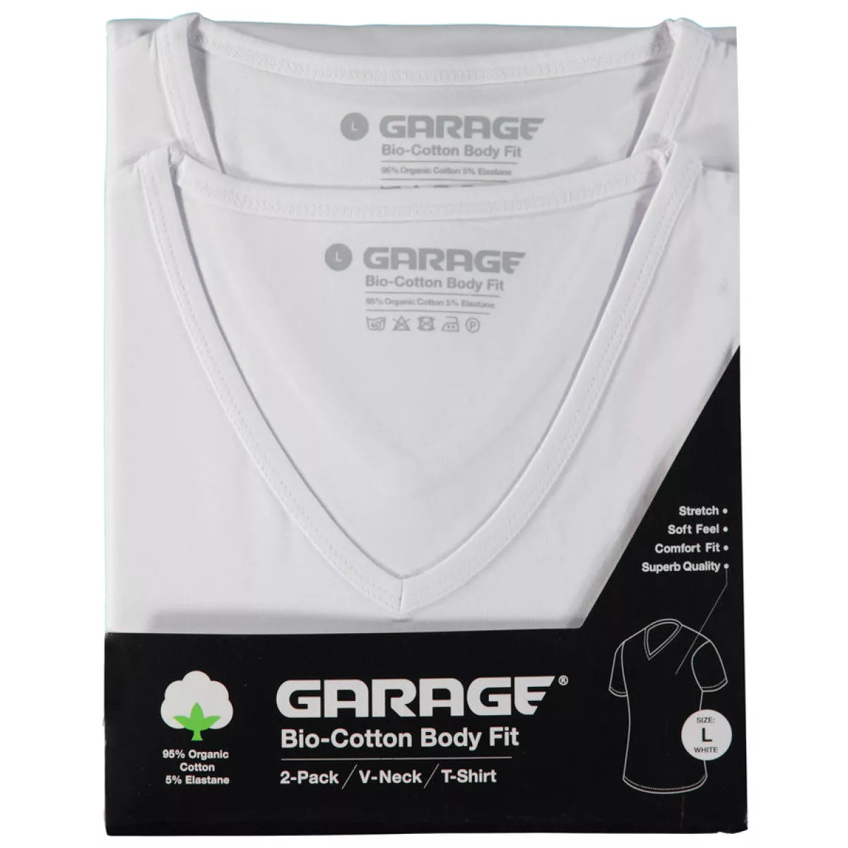 GARAGE GARAGE Bodyfit | 2Pack VNeck-Wit