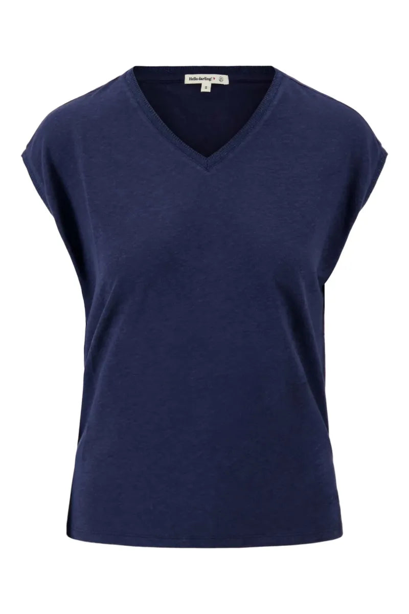 ZUSS V Hals Top met Lurex Boord