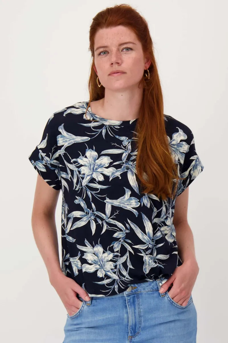 ZUSS Jersey Top met Bloemprint