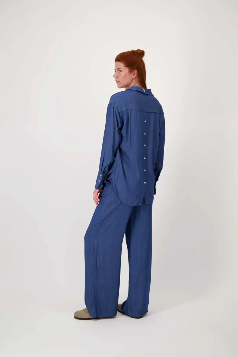 ZUSS Gestreepte Denim Blouse