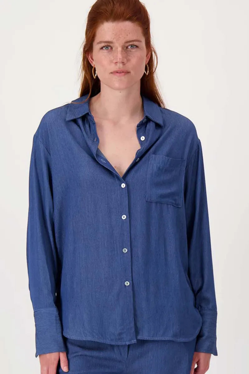 ZUSS Gestreepte Denim Blouse