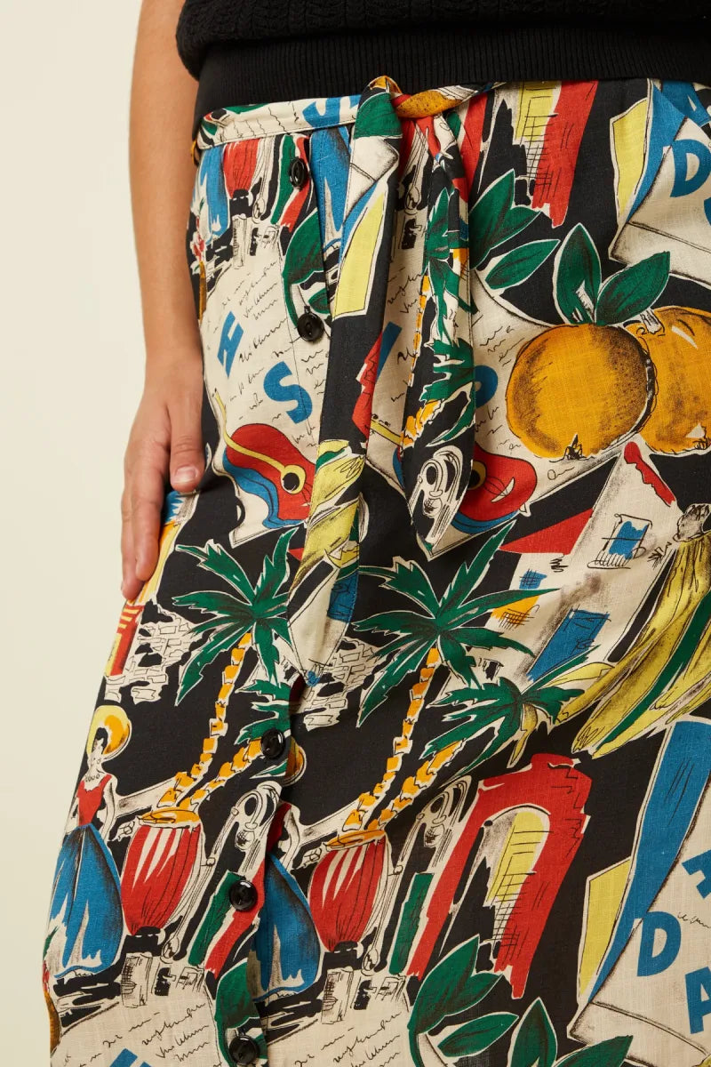 KING LOUIE Lola Button Skirt Tropez