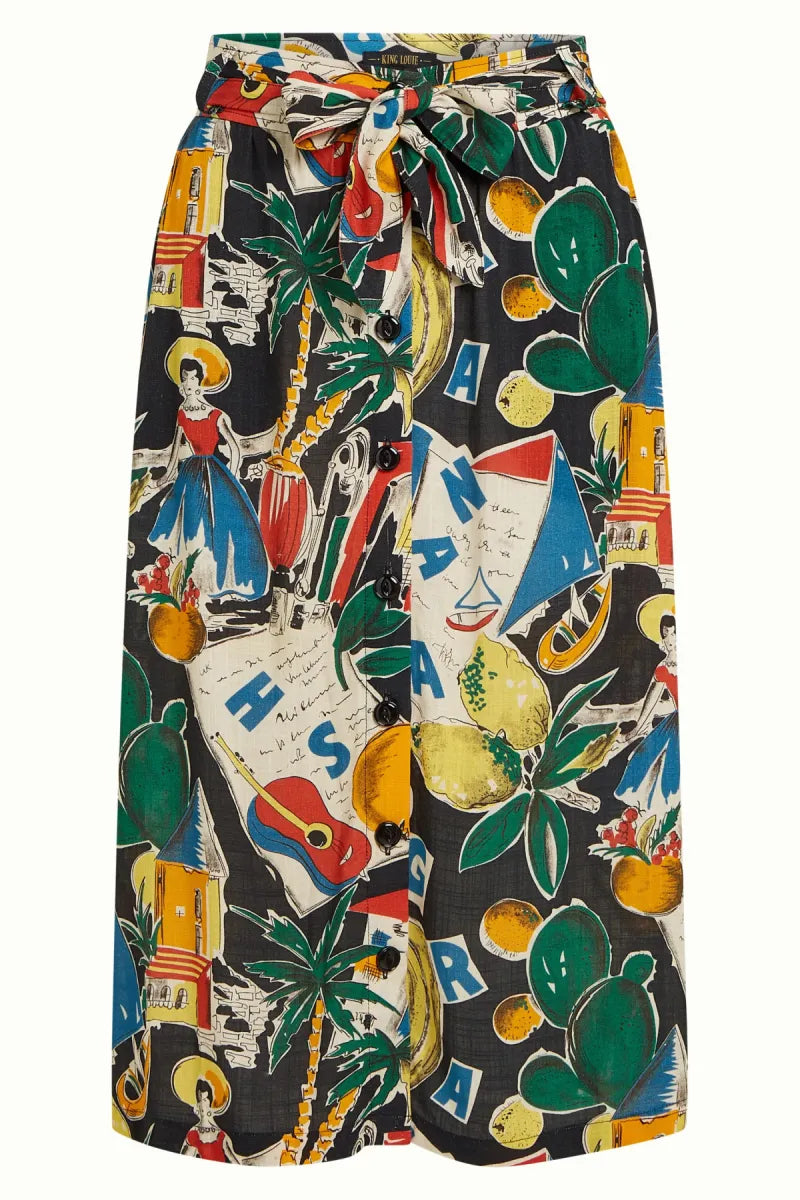 KING LOUIE Lola Button Skirt Tropez