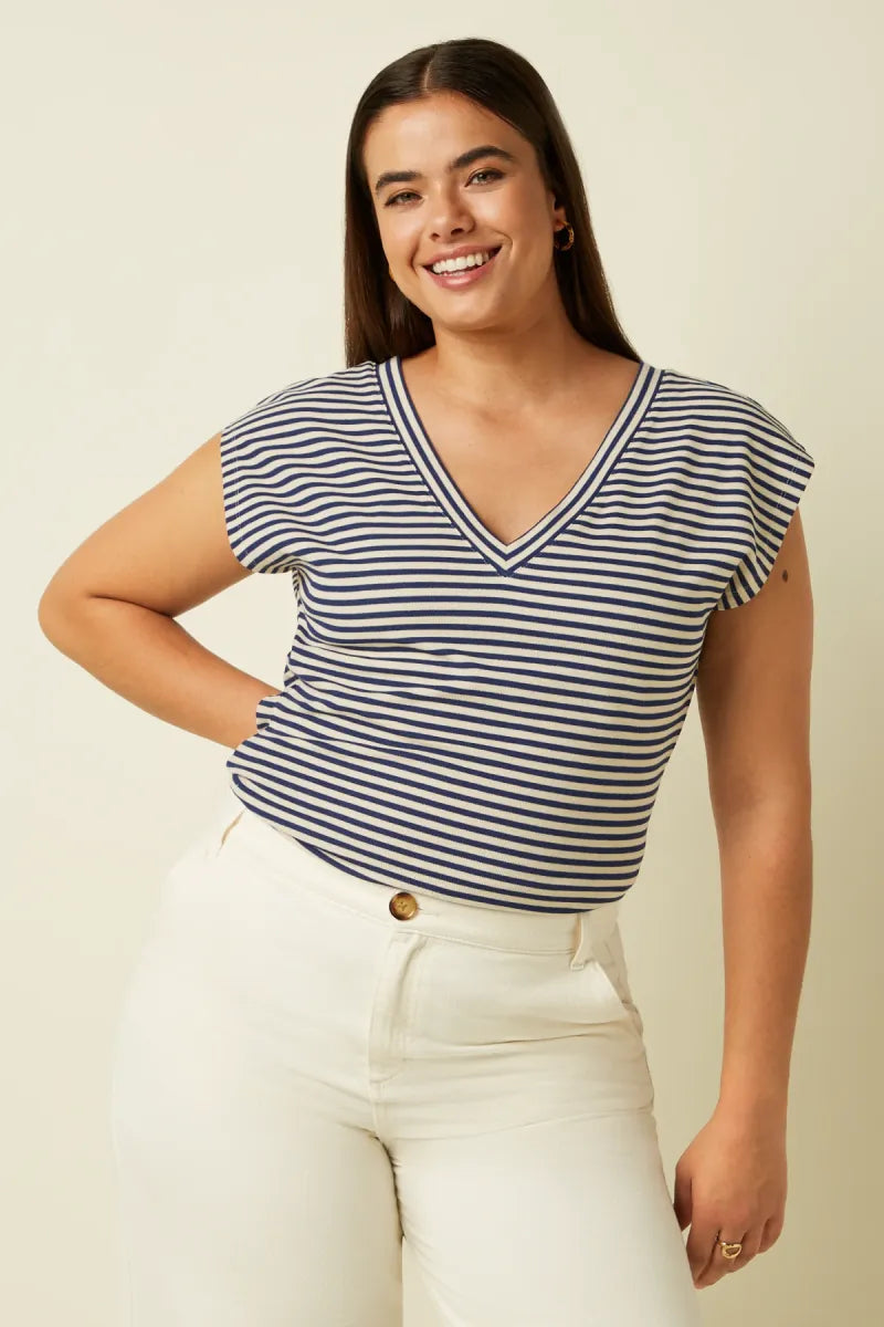 KING LOUIE Double V Top Mariniere Stripe