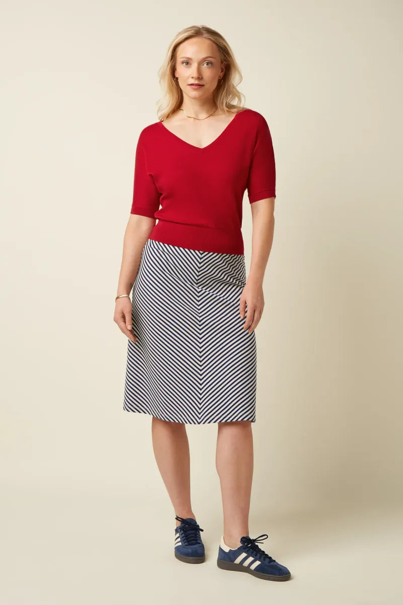 KING LOUIE Juno Panel Skirt Mariniere Stripe