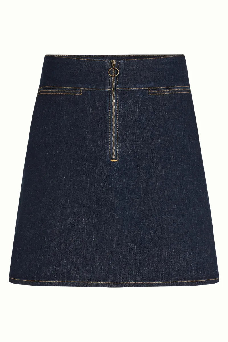 KING LOUIE Olivia Zip Skirt Muse Denim