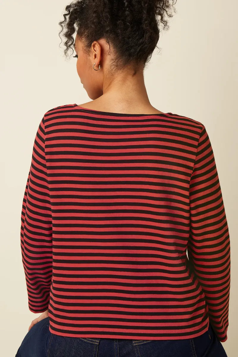 KING LOUIE Boatneck Yoke Top Chopito Stripe